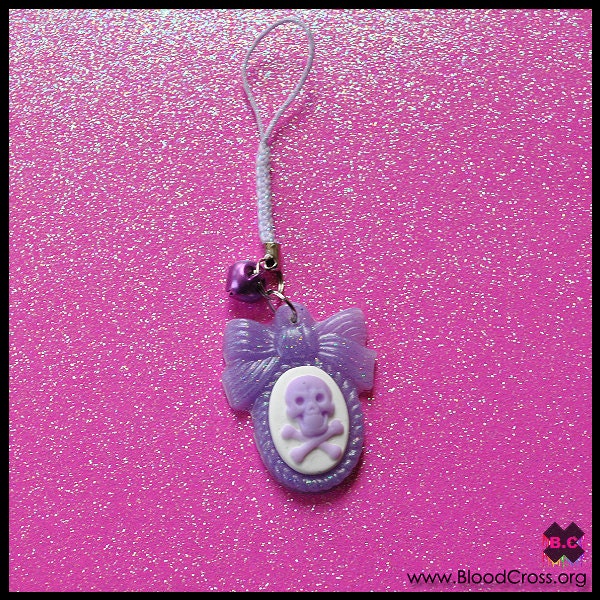 Purple Skull Cameo Charm