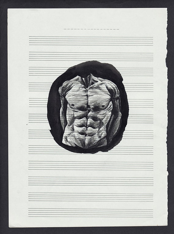 Body - original painting on music sheet