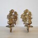 2 solid brass vintage ornate candleholders