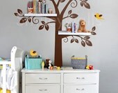 Children Wall Decal -Shelf Tree Wall Decal Nursery Decal Wall Sticker - Shelves Tree Decal