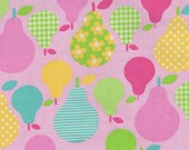 Pink Pears 100% cotton fabric 1 yard x 44 inches