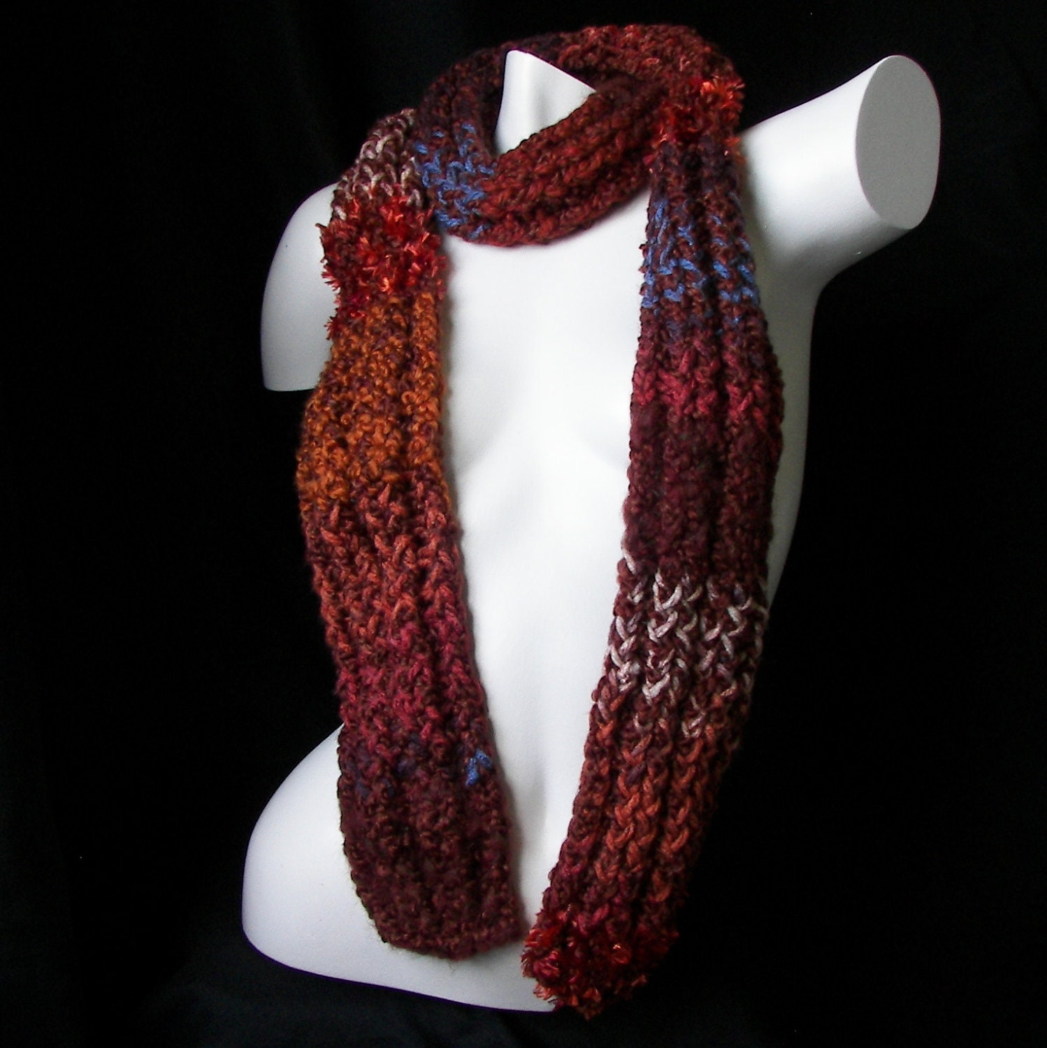 Womens Fall Scarf - Patchwork - OOAK