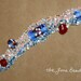 Cotton Candy Freeform Beaded Bracelet w/ Lampwork Beads & Sterling Silver Clasp 7" Small Wrist
