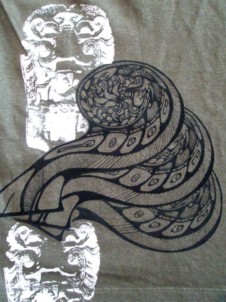 Hemp Mens T-shirt Koru Spriral Mayan God