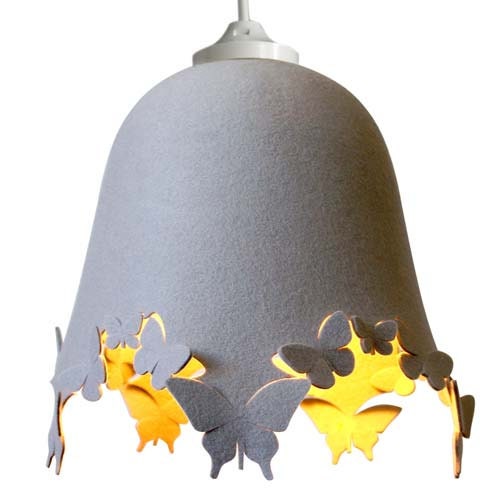 DELIGHT LACIE Wool Felt Butterfly - LAMPSHADE - cream, grey or other colours