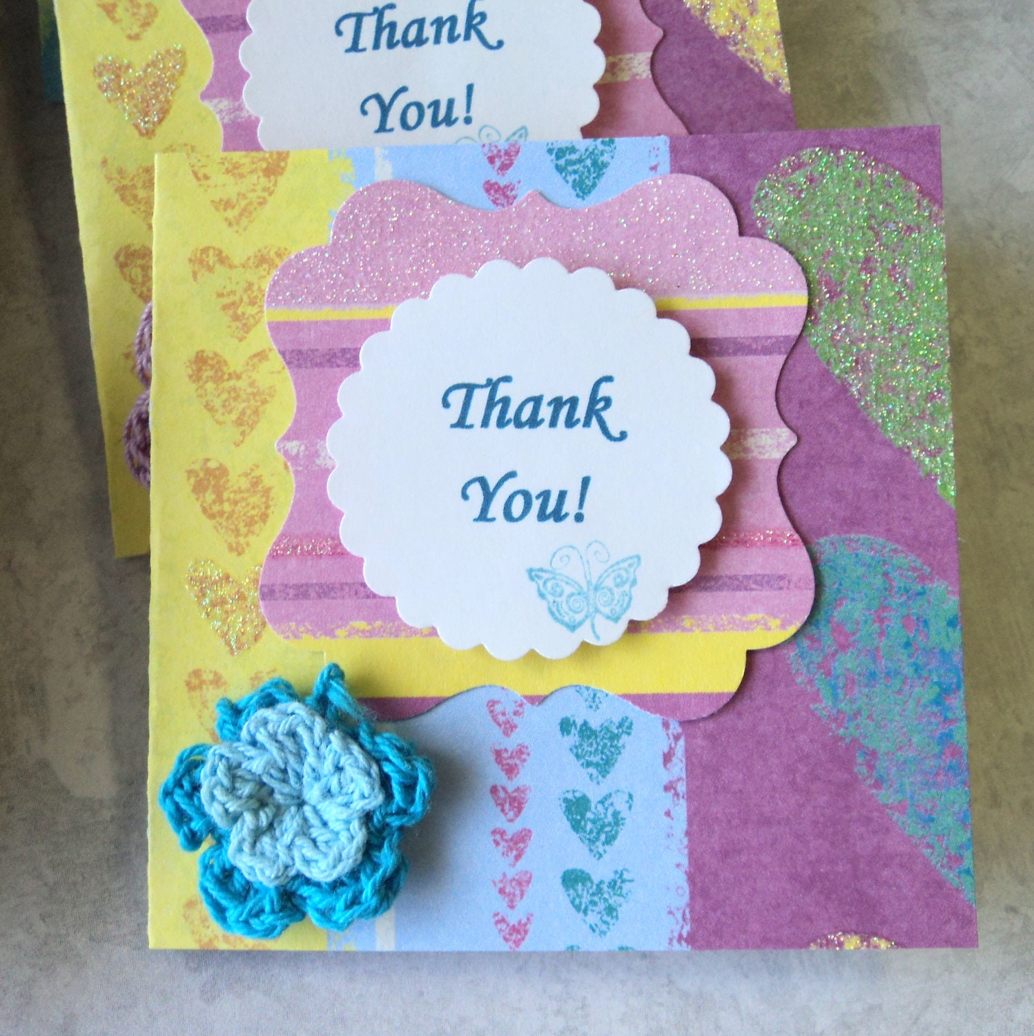 Thank You Cards Colorful Mini With Envelopes Shabby Chic