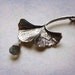 Ginkgo Leaf Pendant - Antiqued Silver Ginkgo Biloba Leaf Necklace, Labradorite Raindrop Faceted Teardrop - Gift Box