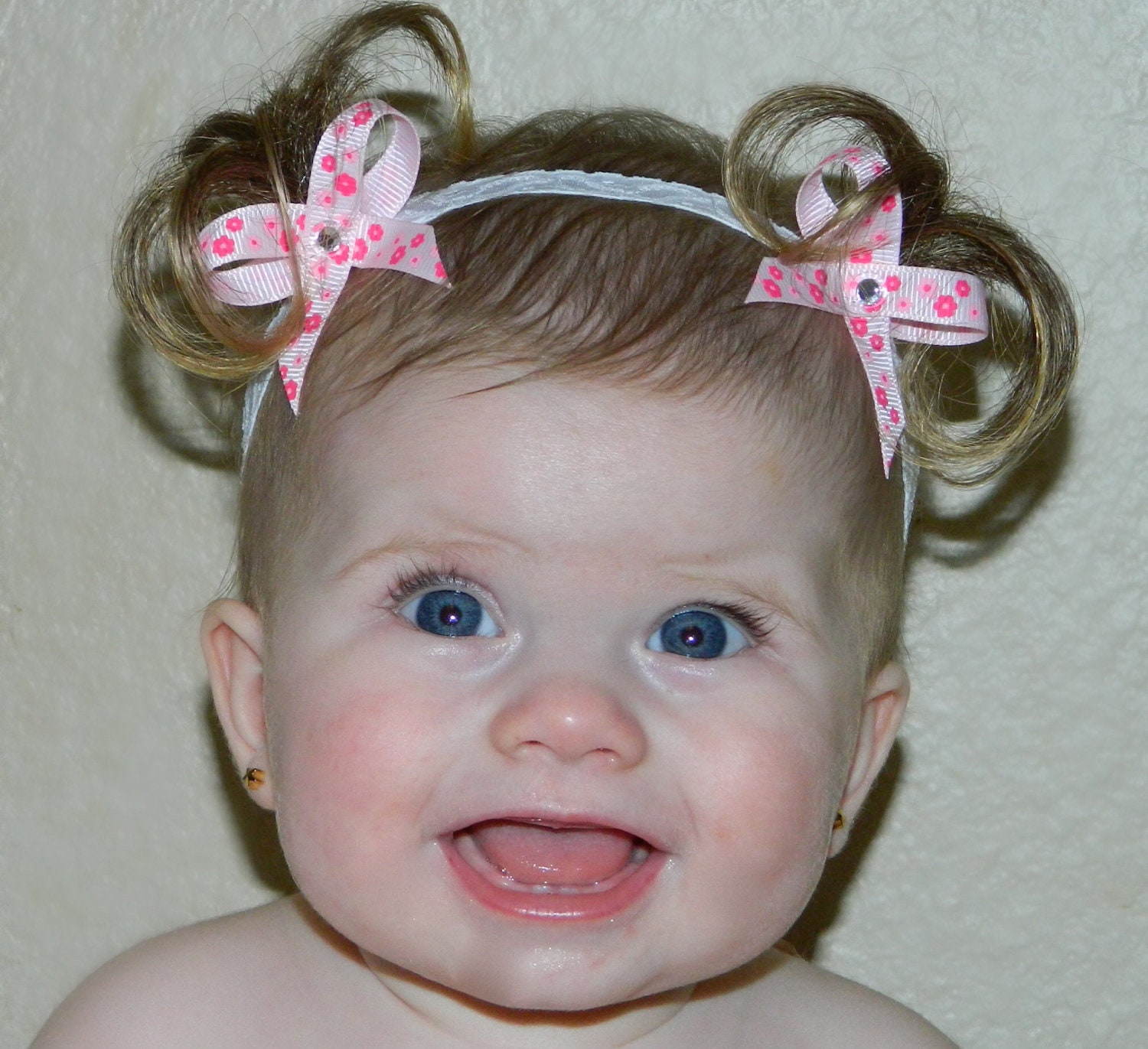 426 New baby headband with pigtails 574   Baby Ponytail Pigtails Headband with fake hair  fake hair headband   