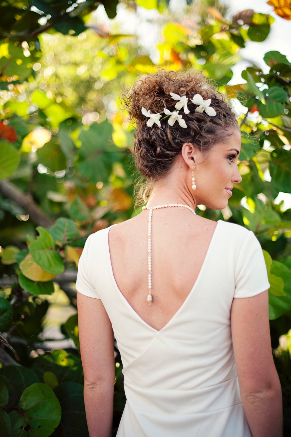 Beach Wedding Pearl Drop Necklace