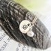 Sterling Silver Stamped Disc Necklace with Freshwater Pearl Charm - Custom Name Bridesmaid Gift Dainty Pendant