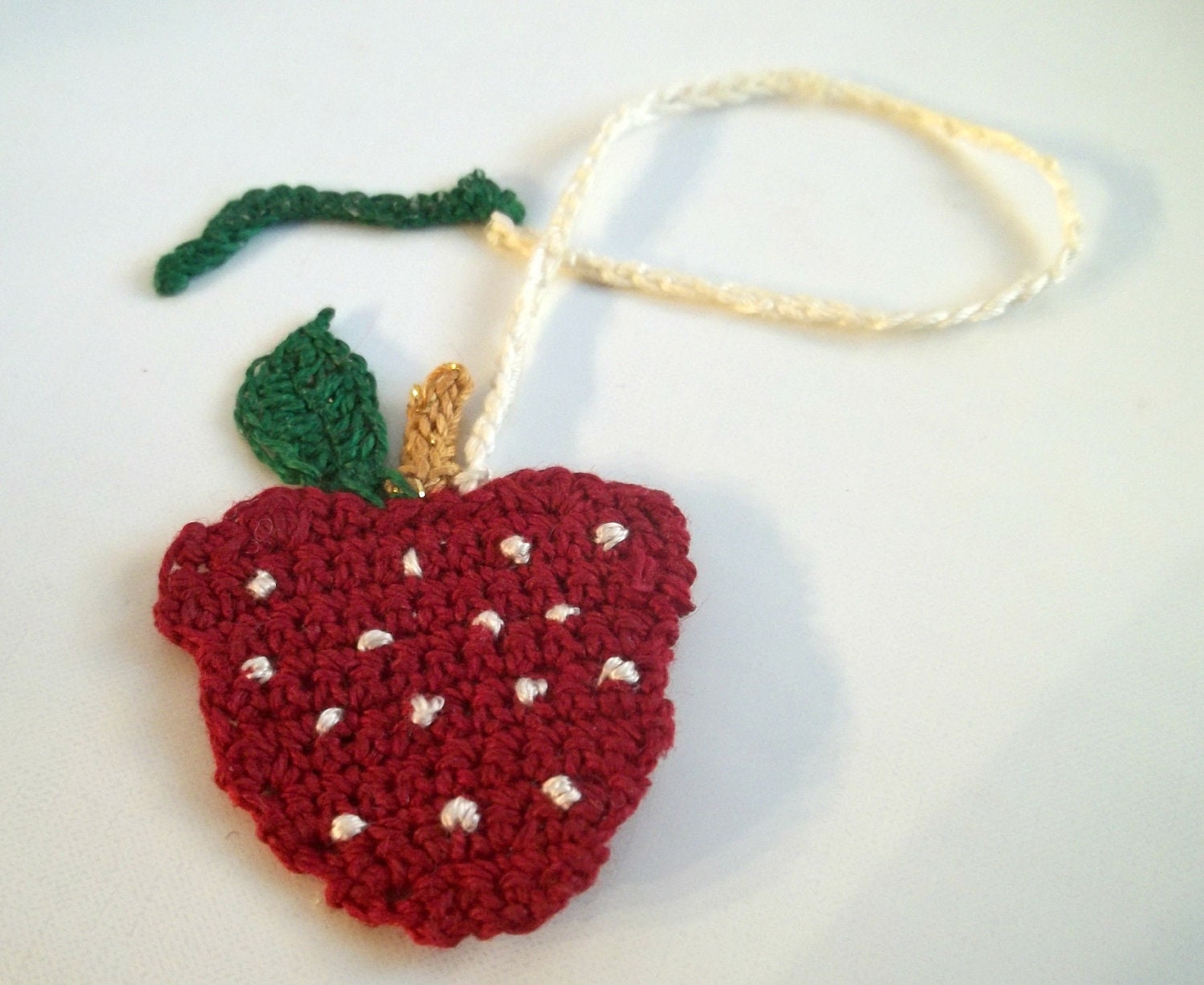 Crocheted Bookmark - Strawberry Bookmark