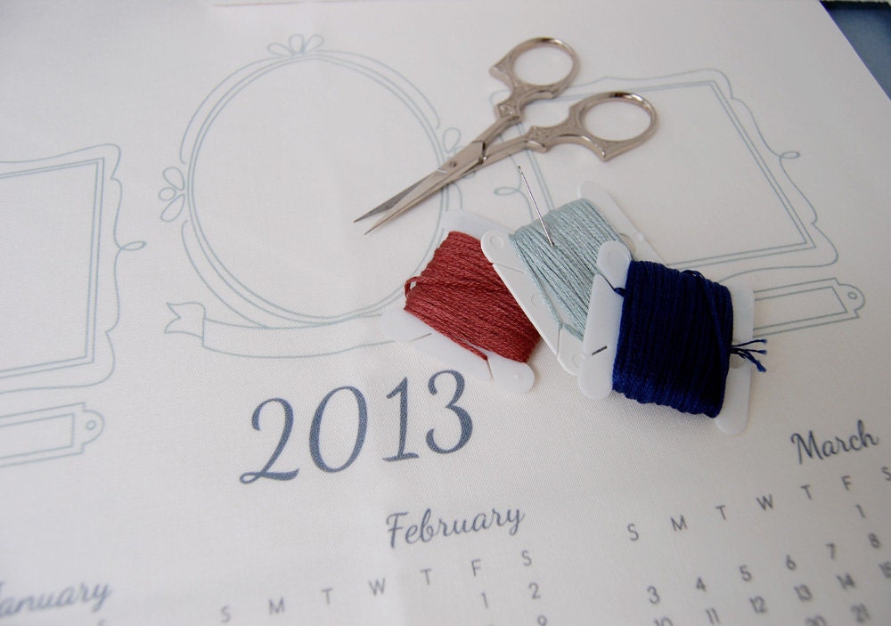 2013 Calendar DIY Fabric Calendar for embroidery by SeptemberHouse