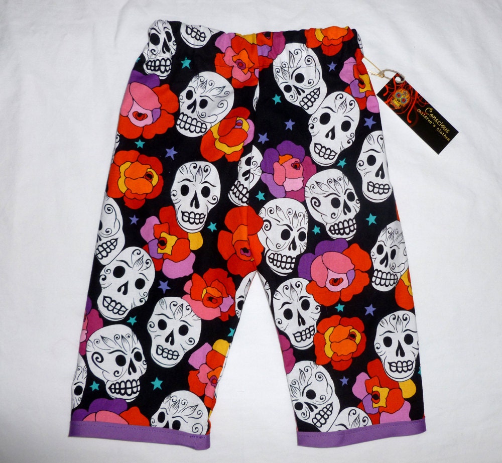 New  Cutie Sugar Skulls Toddler Pants size 2t-5t