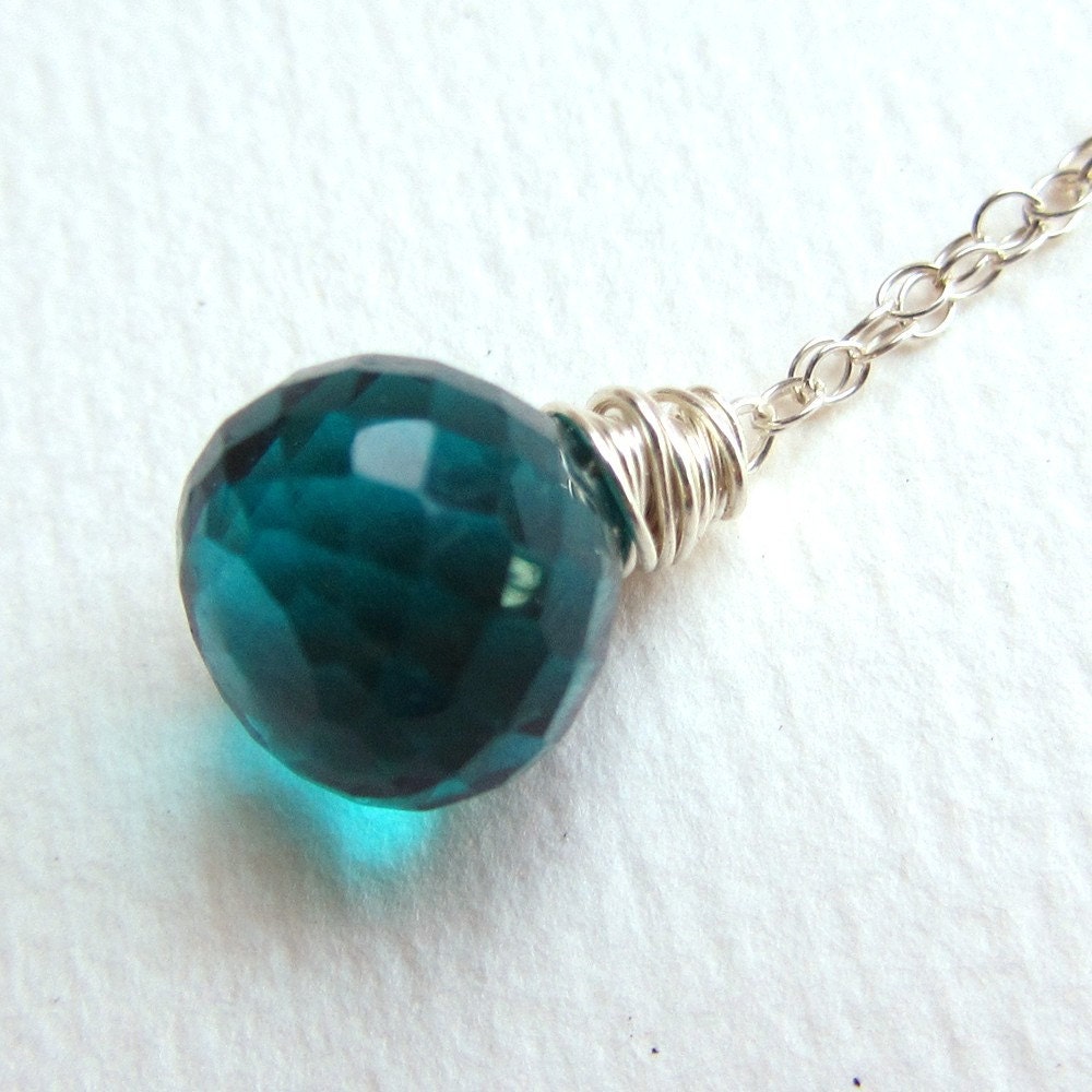 Peacock Blue Quartz Necklace
