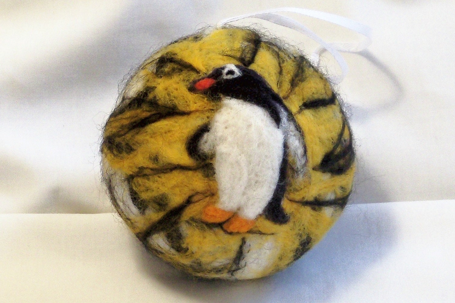 Needle Felted Christmas Ornament - Penguin