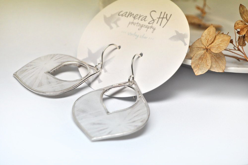 LEAFLET  Earrings. WISH.  sterling silver.