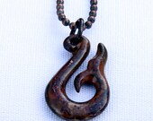 Bronze Whale Tail Hook with copper ball chain