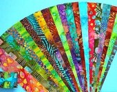 Batik  Jelly Roll Quilt Strip Pack Cotton Quilting Fabric Die Cut No Dups