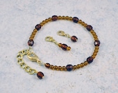 Points Tracker Calculator beadwork Bracelet Brown Honey Crystals