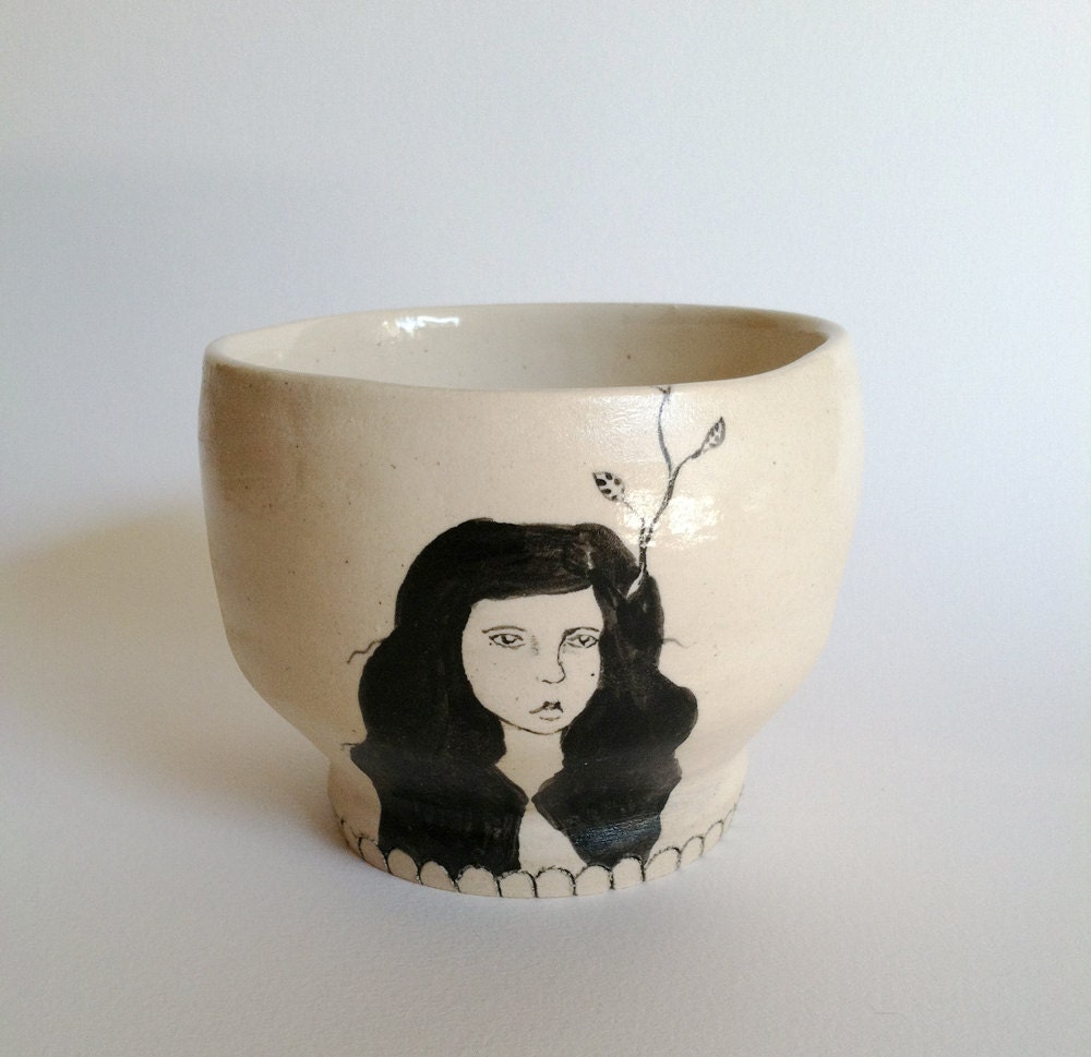 Hand-Painted Tea Cup - 6 oz