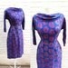 1950s Pure Silk Abstract Print Cocktail Hourglass Dress