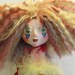 CLOWN DOLL, happy and sad faces, beaded hard sculpted ornament doll Ooak