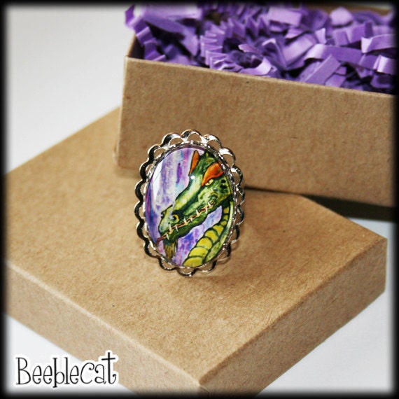 Adjustable Ring Medieval Dragon Unique