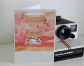 Wish Jar... polaroid style greetings card size A6