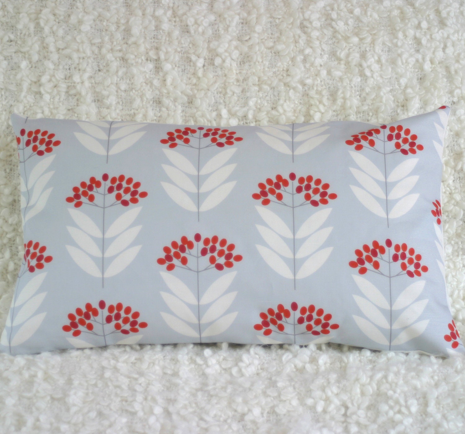 Pale Blue Elderberry Throw Bolster Cushion Cover Pillow Sham