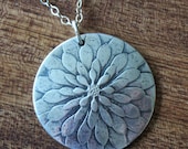 Silver Dahlia Flower Necklace