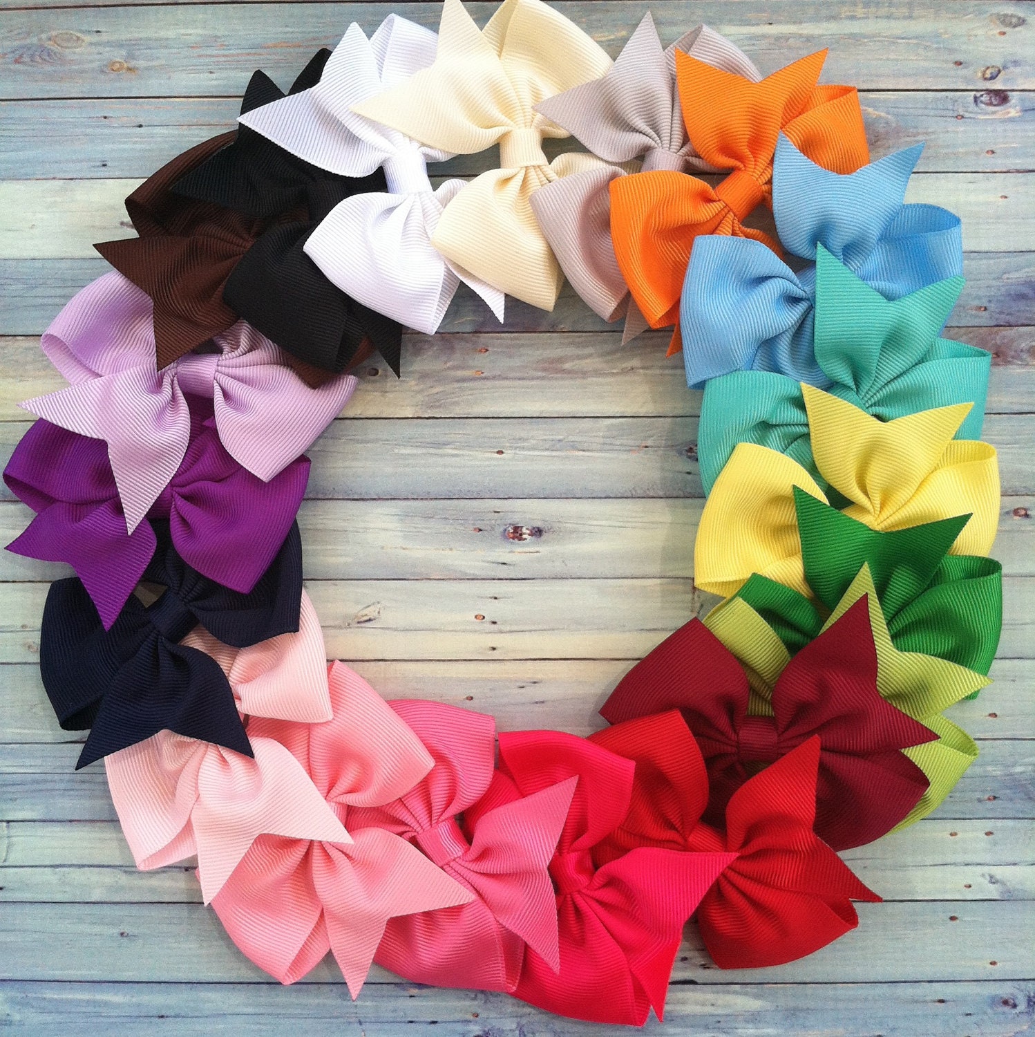 20 hair bows / 1.00 each / infant / toddler / big girl bows / 3 inch / ONE OF EACH