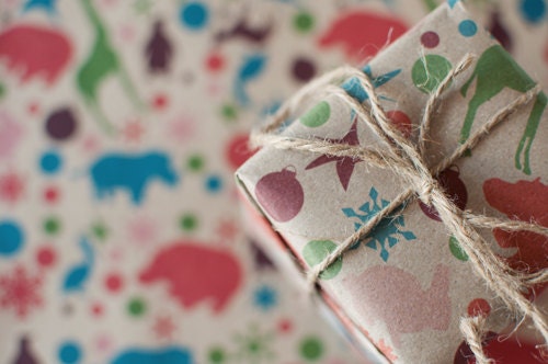 3 Sheets - Animals like to Party - Wrapping Paper