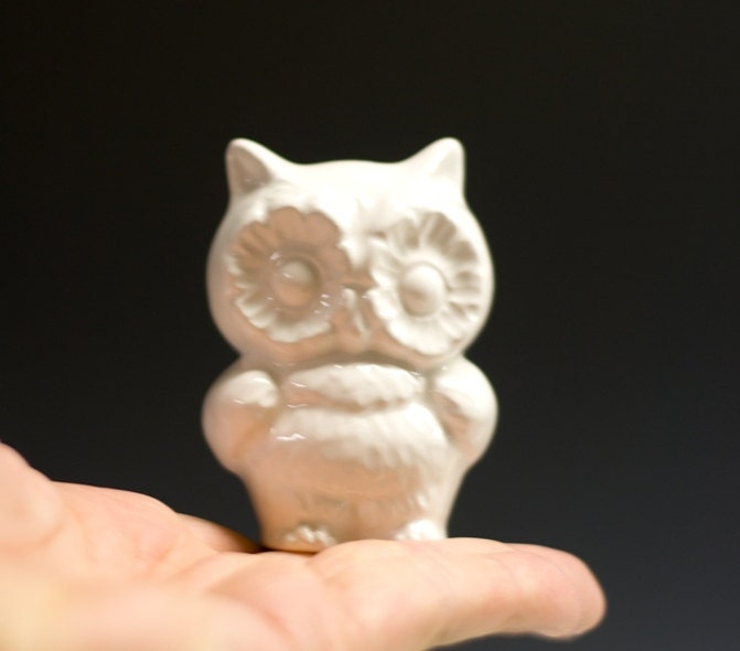 Cute white owl from vintage mold