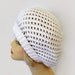 Hand Knit Hat White Slouch Hat with Wooden Buttons Fall Fashion