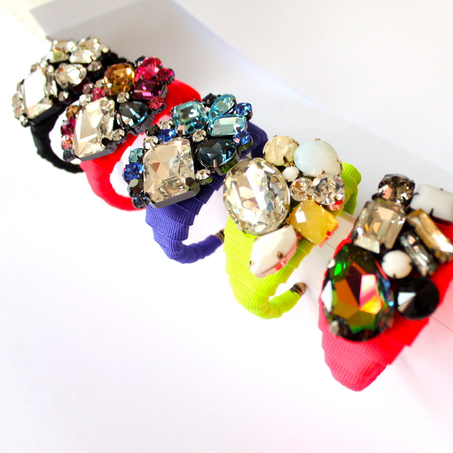 Your Own Custom Designed Swarovski Crystal Jewelled Neon Cuff Bracelet