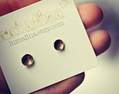 Gold Brass or Sterling Silver Circle Stud Earrings - Dishy Posts
