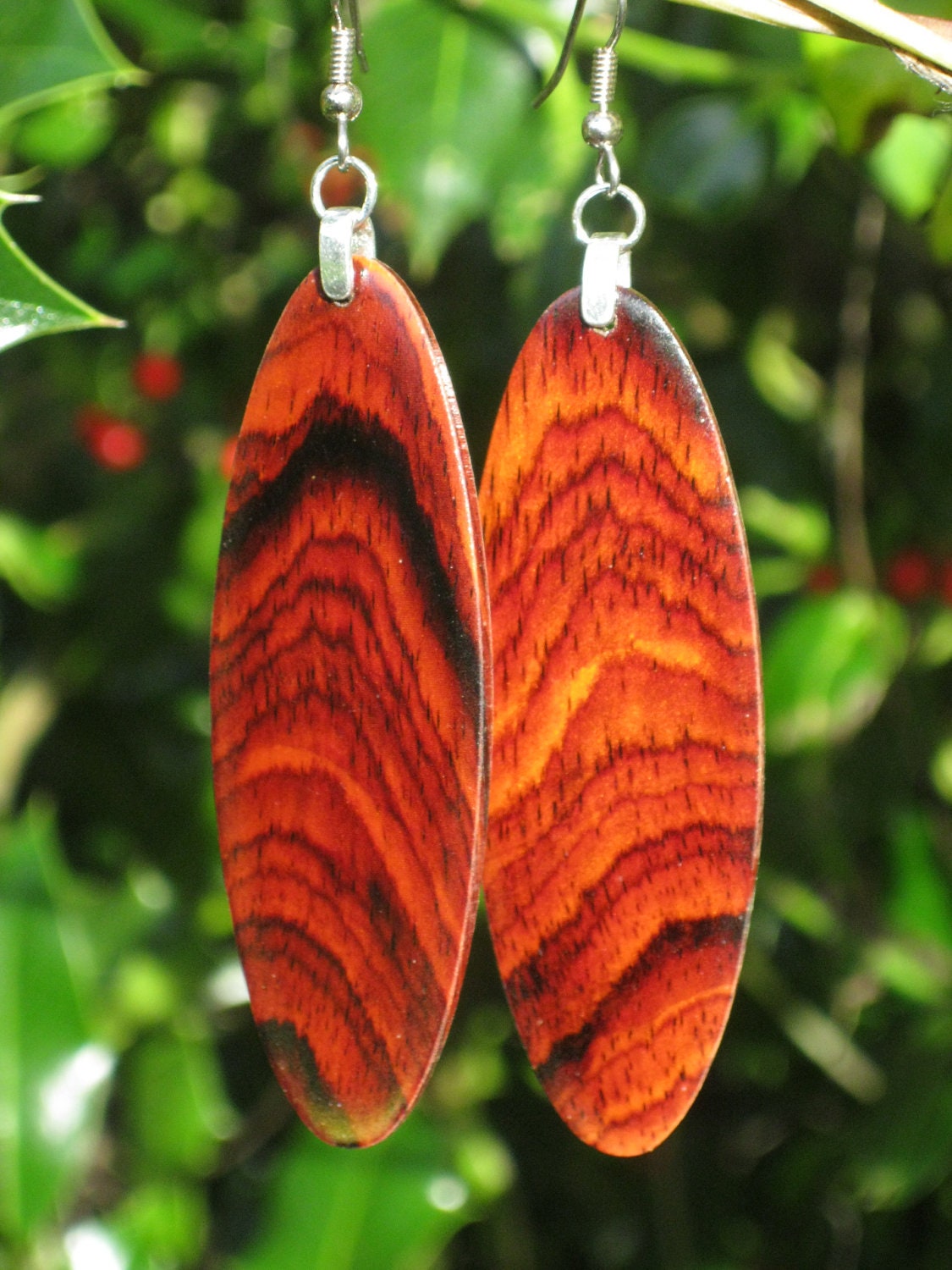 Mexican Super Cocobolo Wood Earrings