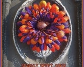 Dead Girl Decay Sparkly Purple and Orange Sparkly Spider Flower Barrette