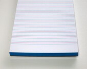 blue notepad, 3.5 x 5.5