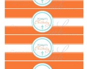 ORANGE AND TURQUOISE Printable Drink Wraps Il_170x135