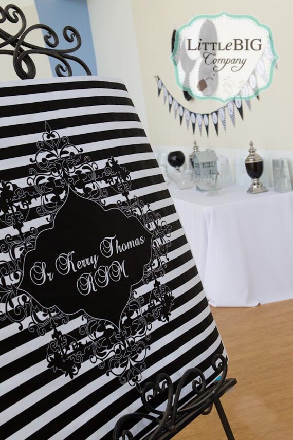 GLAM BLACK and WHITE Printable Party Backdrop - you print Il_570xn