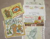 Vintage Tea Towel. Instant Collection. Dated Linen Kitchen Towels. Retro. Wall Hanging. Kitchen. Tea Towels