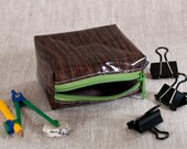 Travel Pouch Shaving Bag Pill Case Walnut Oilcloth