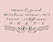 Custom Monogram Banner rubber address stamp