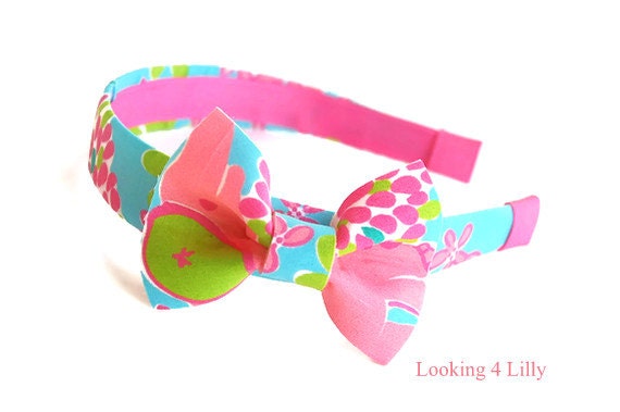 Lilly Pulitzer Fabric Headband with Bow  Lilly Pulitzer Headband Sorority headband