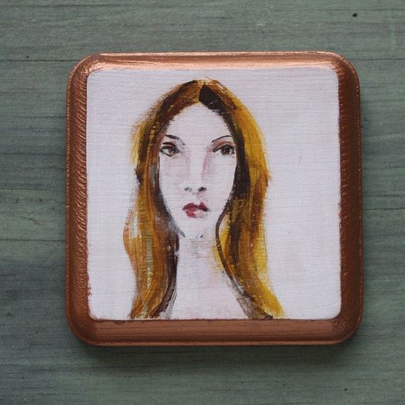 4" square Girl on White