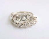 Wedding Ring Set White Topaz Sterling Silver Made To Order
