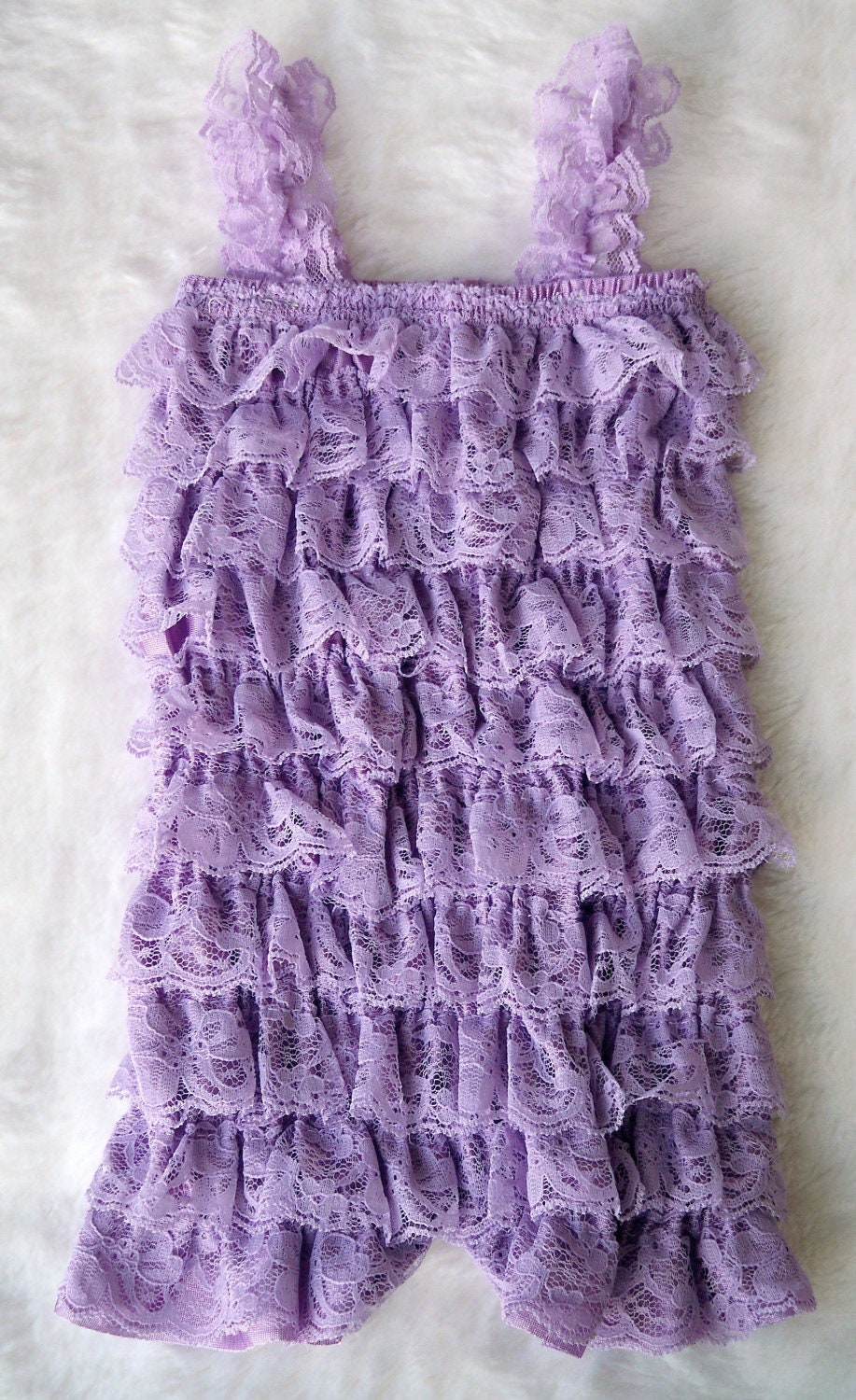 Petti Lace Ruffle Romper Lavender Purple With Straps