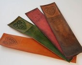 Heart Ornament Leather Bookmark