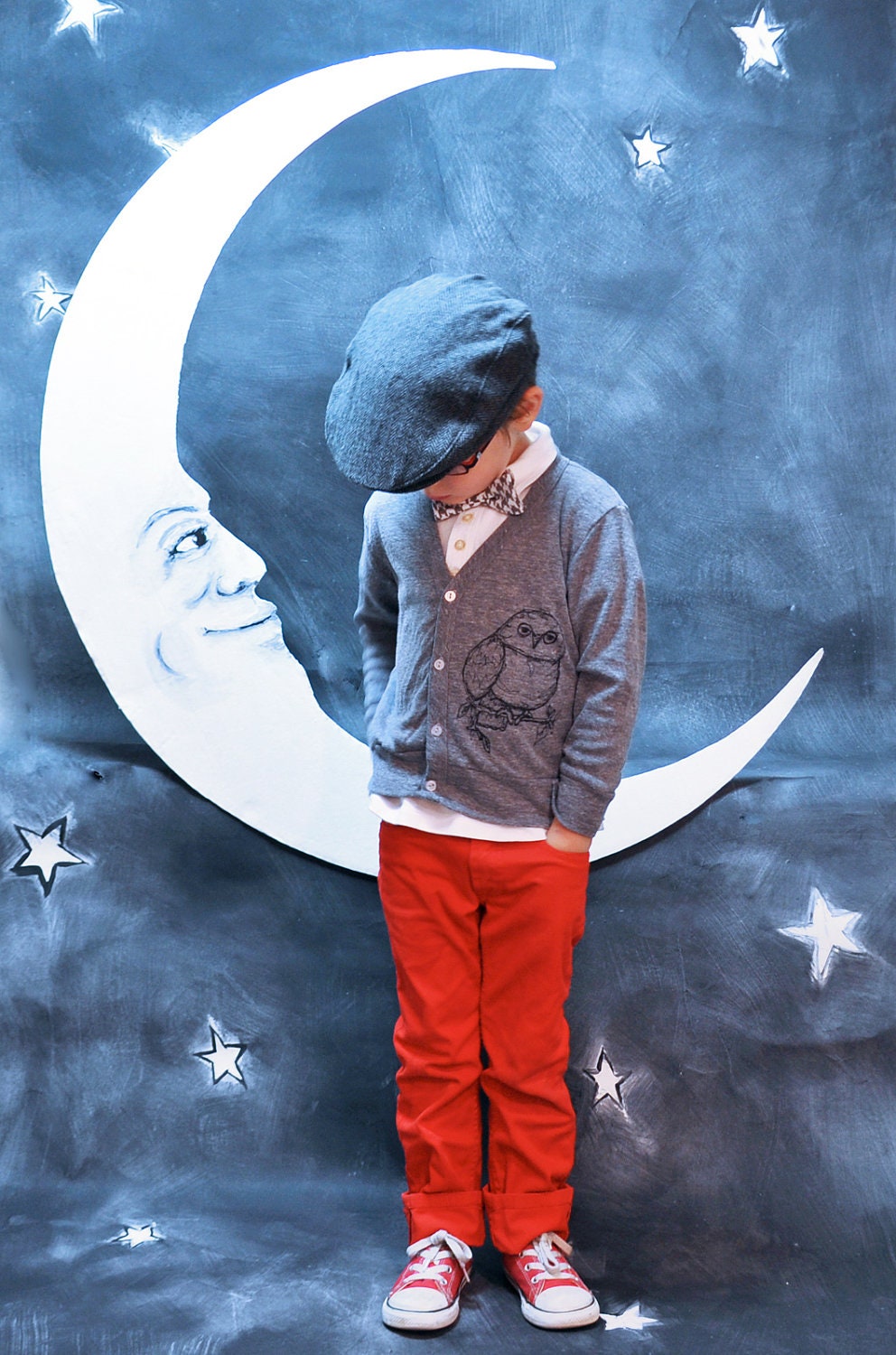Grey Owl Cardigan - 2T, 4T, 6T, 8Y